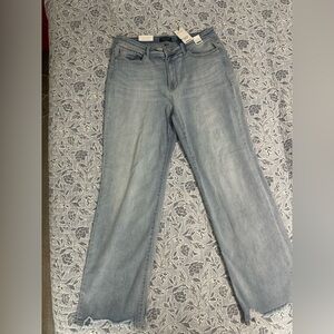 Judy Blue Straight Fit Wide Leg Blue Jeans